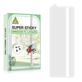 60 Pack Window Fly Traps, Clear Sticky Insect Catchers for Windows, Non-Toxic, Odorless, Waterproof Bug Trap for Fruit Flies, Gnats, House Flies & More – Indoor/Outdoor Insect Control Solution