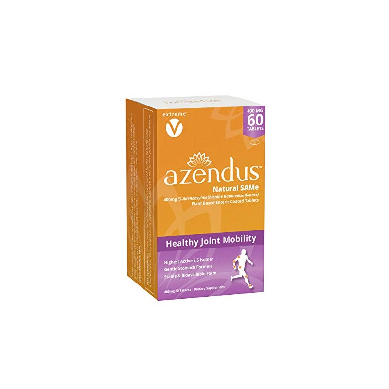 Azendus SAM-e Joint Support 400mg, 60 Count, Same Butanedisulfonate Fiber