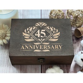 45th Anniversary Specially Engraved Wooden Box - Forty-Five Years of Memories and Love