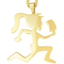 GWOOD Juggalette Womens Pendant 30 Inch Necklace Gold Color Cuban Style Chain