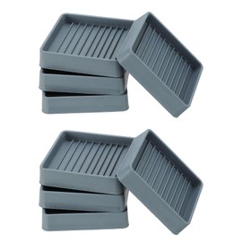 PATIKIL 2.5 Inch Rubber Furniture Pads, 8 Pack Non-Slip Furniture Coasters Square Anti Skid Caster Cups Furniture Feet Cup Floor Protectors for Bed Couch Stoppers, Gray