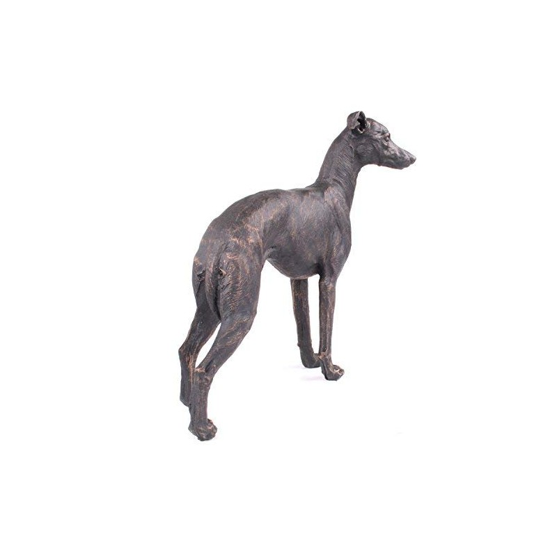 Large Greyhound Dog Painted Bronze Resin Sculpture - Pet Gifts