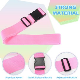 Aieino Luggage Straps Heavy Duty Luggage Straps 6.5ft Adjustable Quick Release Buckle for Travel Bag Accessories 4 Colors 4 Pack