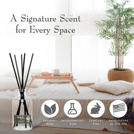 Barr-Co. Reserve Scent Diffuser Kit, Earthy Tobacco Scent with Woody Notes, Reed Diffuser for Home, Long Lasting Aroma Diffuser, Refillable 8 fl oz
