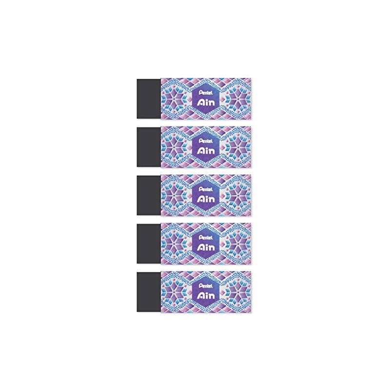 Pentel AMZ-ZEAH10L3-5 Exclusive Hologram Design Eraser, 5 Piece Violet
