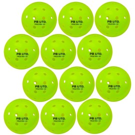 Pickleball United Competition Pickleball Balls – Dozen Yellow TPU Tournament Balls – Durable 40-Hole Design, All-Weather Indoor & Outdoor Use