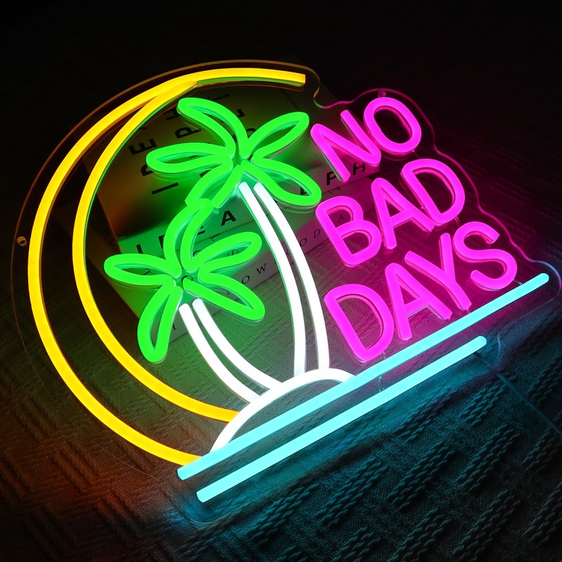 OYCGZV Wendekreis Neon Sign, No Bad Days LED Neon Sign