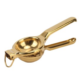 Haofy Lemon Squeezer, Lemon Squeezer, Stainless Steel, Ergonomic, Ultra Long Handle, Hand Press with Lifting Ring, Manual Citrus Juicer (Gold)