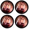 Silicone Non-Slip Drink Coasters with Removable Printed Absorbent Felt Pad