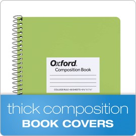 Oxford Spiral Composition Notebooks, 4 Pack, College Ruled Paper, 9-3/4 x 7-1/2 Inches, 80 Sheets, Assorted Pastel Covers (64947)