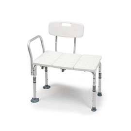 Lumex Knock Down Transfer Bench, 350 lbs Weight Capacity, Medical Bath Shower Chair with Back Support, Pack of 2, 7927KD-2