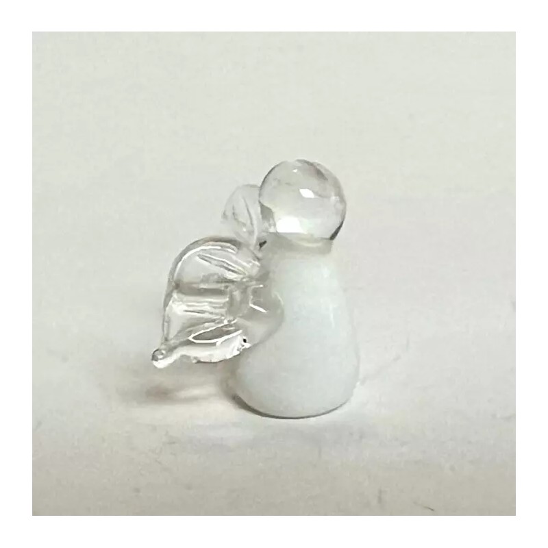 Ganz TINY Glass "ANGEL WISHES" Figurine "WHITE for Friendship"" +Card