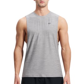 EZRUN Men's Workout Tank Top Gym Muscle Sleeveless Shirts Quick Dry Athletic Bodybuilding Stringers