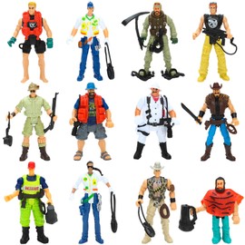 ONEST 12 Pieces Explorer Action Figures Explorer Toys 4" Action Figures with Hats & Accessories for Teens Party Decoration