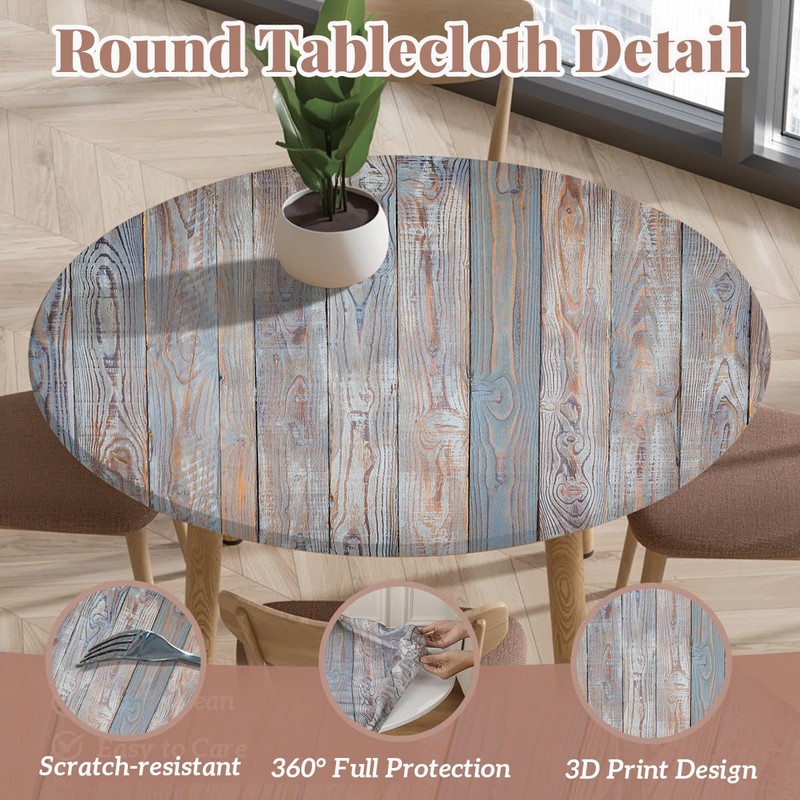 Odot Washable Tablecloth Round 70 cm, Elastic Lotus Effect Tablecloth