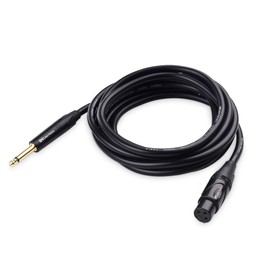 Cable Matters XLR to 1/4 TS Microphone Cable 10 ft, Unbalanced Female XLR to Male 1/4 (6.35mm) TS Cable