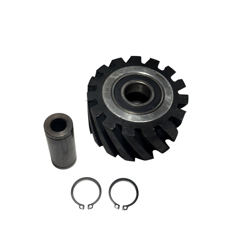 4" Serrated Rubber Contact Wheel with Two Heavy-Duty Bearing 6205