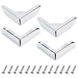 Cionyce 4 Pack Furniture Legs 2 Inch Height, Minimalist Design Furniture Feet Metal Sofa Legs Replacement for Sofa Coffee Table Cupboard Cabinet TV Stand Feet, Silver, 5.74 Inch Length