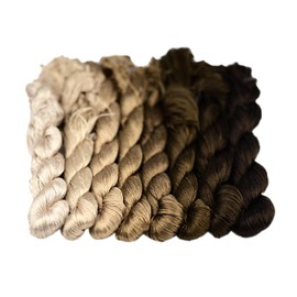 MINGGUXIUYI Natural 100% Silk Embroidery Thread, 960 Yards, 8 Gradient Colors