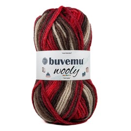 Wooly Multicolor Soft Fluffy Bulky Weight #5 Wool Blended Fast Knitting Crocheting Yarn, 25% Wool 75% Acrylic, 100 Gram (3.53 Ounces) 109 Yards (100 Meters) (No.7)