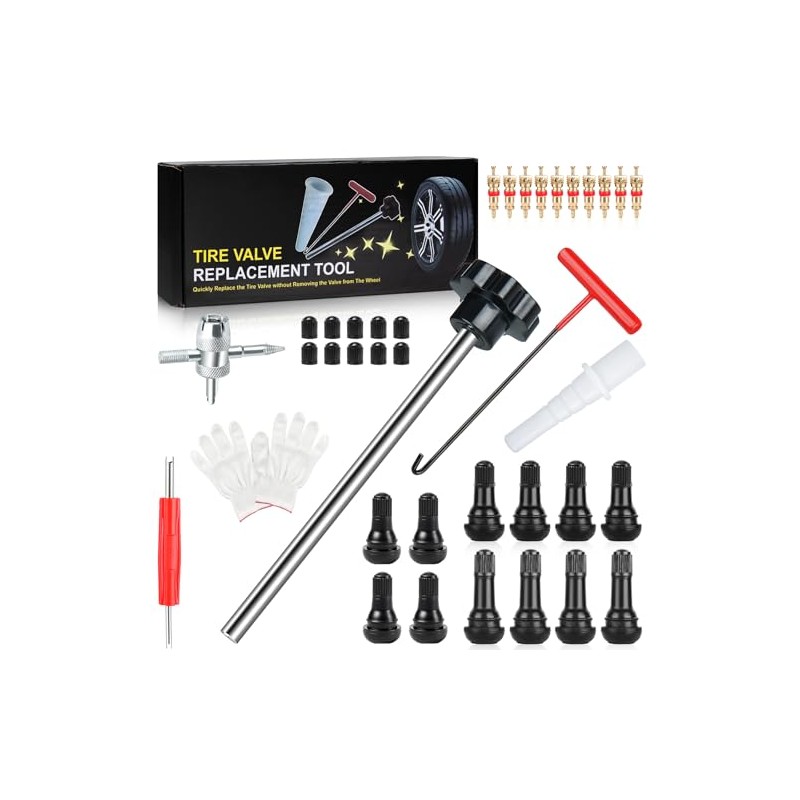 38-Piece Tire Valve Stem Core Tool Kit - Quick Change