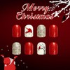 Christmas Press on Nails Short Square Fake Nails Santa False