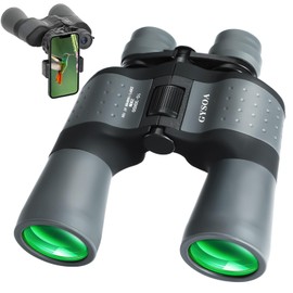 (10-30) x50 HD Binoculars for Adults Compact High Powered Bird Watching - Low Light Night Vision Waterproof Hunting Travel Binoculars with Phone Adapter, Large View BAK4 Lens, FMC Green Coating