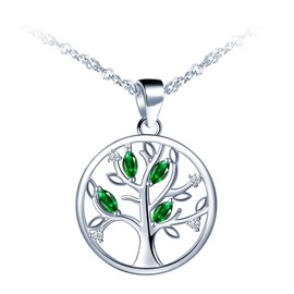 MICGIGI Women's 925 Sterling Silver Tree of Life Pendant Necklace, Silver