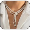 Dainty Pearl Choker Necklace for Women Layered Faux Pearl Strand