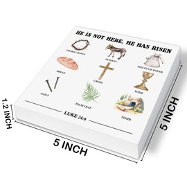 Easter Christian Decor Bible Verse He Is Not Here He Has Risen Wood Block Sign Home Table Desk Shelf Tiered Tray Decoration