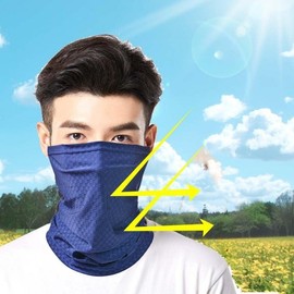 Washable Cooling Neck Gaiter & Multi-Scarf for Summer Sports & Cycling UV Protection Blue