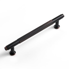 SORWDUERM 10 Pack 5 Inch(128mm) Oil Rubbed Bronze Cabinet Handles Knurled Kitchen Cabinet Pulls Cupboard Kitchen Hardware Drawer Pulls Dresser Handles