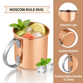 Moscow Mule Mugs Set of 4 15 oz Copper Mugs