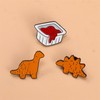 3PCS Funny Enamel Pins Set for Women Dinosaur Chicken Nugget