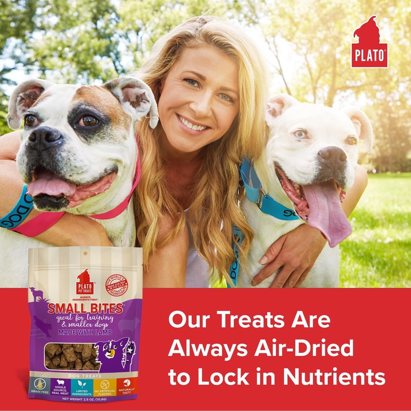 Plato Pet Treats Small Bites - Air-Dried Training Treats for