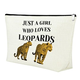 Mxrymvu Leopard Print Gifts for Women Makeup Bag Leopard Gifts for Girls Cheetah Themed Gifts Cosmetic Bag Leopard Lover Gifts Zipper Pouch Birthday Gift for Animal Lover Travel Bag