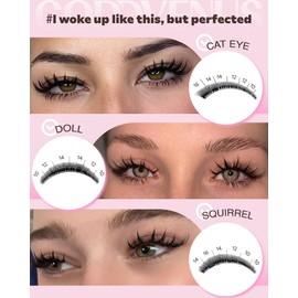 Goddvenus Manga Lash Clusters Kit 300 Pcs Wispy Eyelash Clusters 10-16mm Fluffy Cluster Eyelash Extensions Kit Anime Cosplay No Plastic Feel Individual Lash Extension CC Curve
