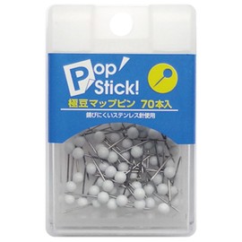 Ehime Shikko Axe Corporation PopStick Gokubean Map Pin, White, Pack of 2, A-PSSM-W x 2P