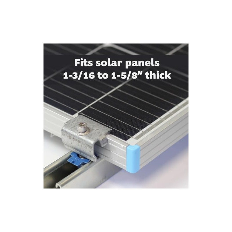 Adamax SPEC158-5PK Solar Panel End Clamps for 1-5/8 in. Steel