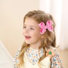Cute 3.8" Pink Sparkly Glitter Sequin Hair Bows - Pack