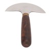 Leather Round Head Knife Walnut Wooden Handle Large Double Sided