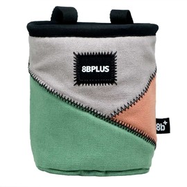 8BPLUS PROBAG - Chalk Bag for Climbing & Bouldering - Belt, Carabiner and Gift Box Included - Wide Opening - Brush Holder for Left and Right Handed Users (Washed Green)