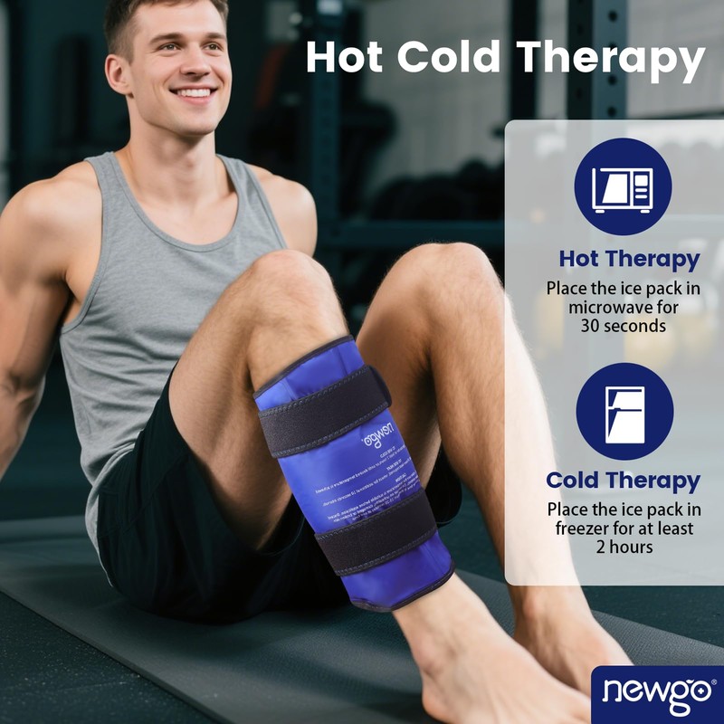 NEWGO Shin Splint Ice Pack for Injuries, Calf Gel Wrap
