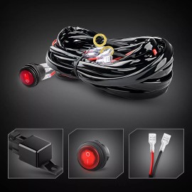 GOOACC LED Light Bar Wiring Harness Kit 12V Fuse Relay ON/OFF Waterproof Switch -2 Lead