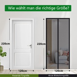 Panngu Magnetic Fly Screen Door 120 x 220 Black, Bugs Out with Doors Screen Curtain, Heavy Duty Screens Doors Nets Keeping Out Flies Bug