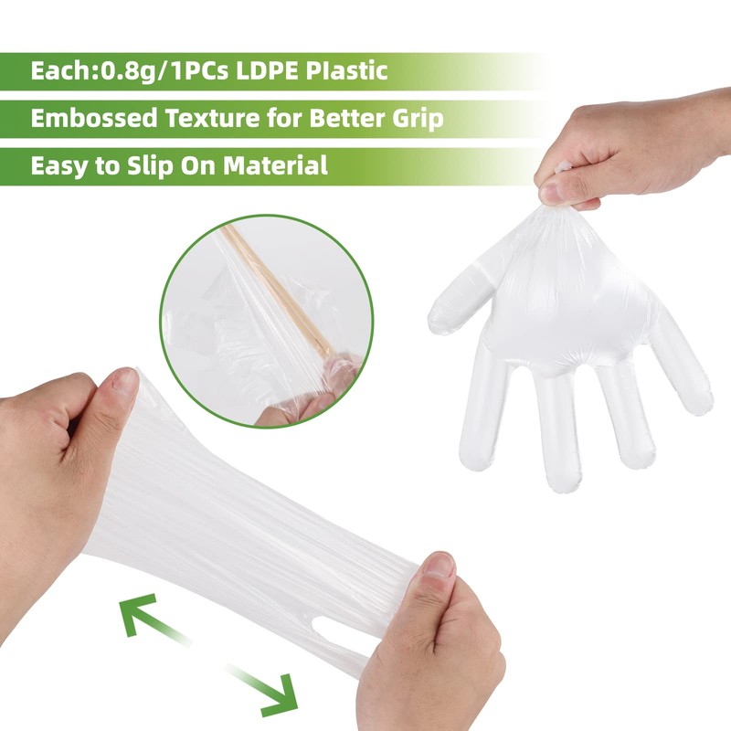 MoloTAR 100 pcs Plastic Disposable Gloves,Disposable Gloves, One Size Fits