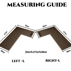 SMILEGIF Anti-Slip Corner Kitchen Rug, 1 Piece L-Shaped Floor Mats,Super Absorption Linen Corner Mat for Home,Kitchen (Taupe Left-L, 31''X47''X18'')