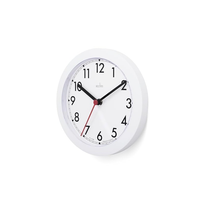 Acctim Stratford Wall Clock Quartz Easy Read Arabic Numbers White
