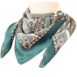 MAIRY Silk Scarf Hair Scarves Satin Square Hijab Light Weight Paisley Fashion Neckerchief Head Scarfs 27.5 X 27.5 Inch Bandanas for Women,70084
