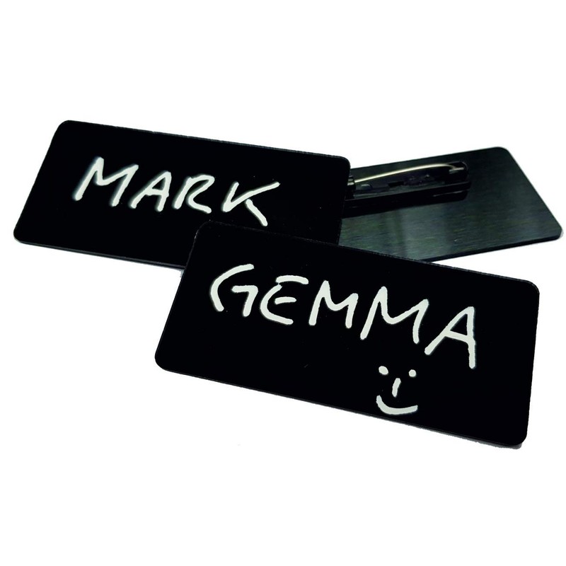 Customcard Ltd Chalkboard Write on Reusable Name Badges with pin